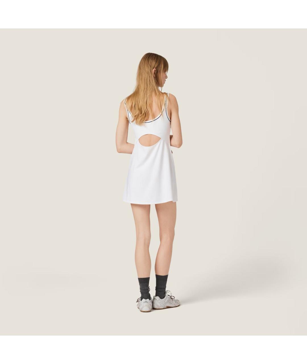 MIU MIU Белое хлопковое повседневное платье, фото 3