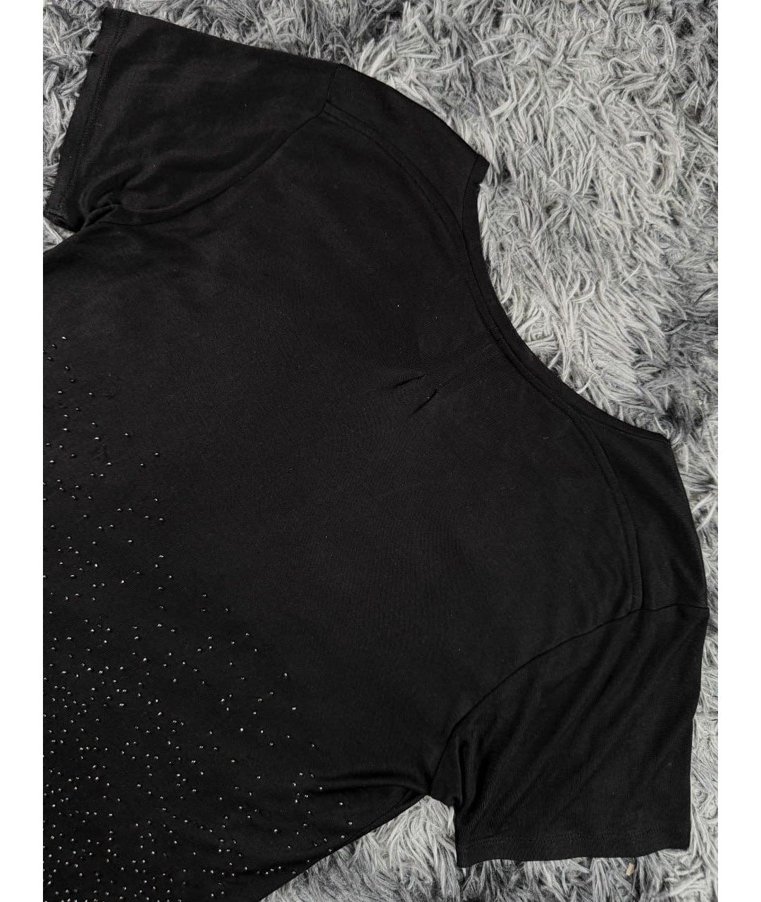 SAINT LAURENT Черная хлопковая футболка, фото 2