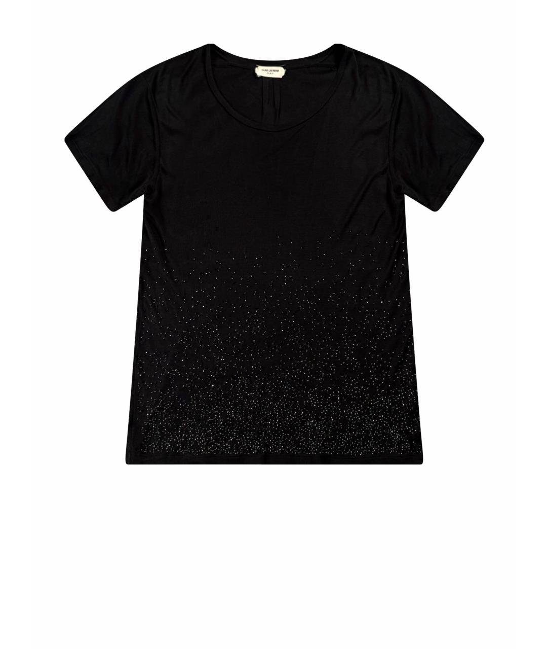 SAINT LAURENT Черная хлопковая футболка, фото 1
