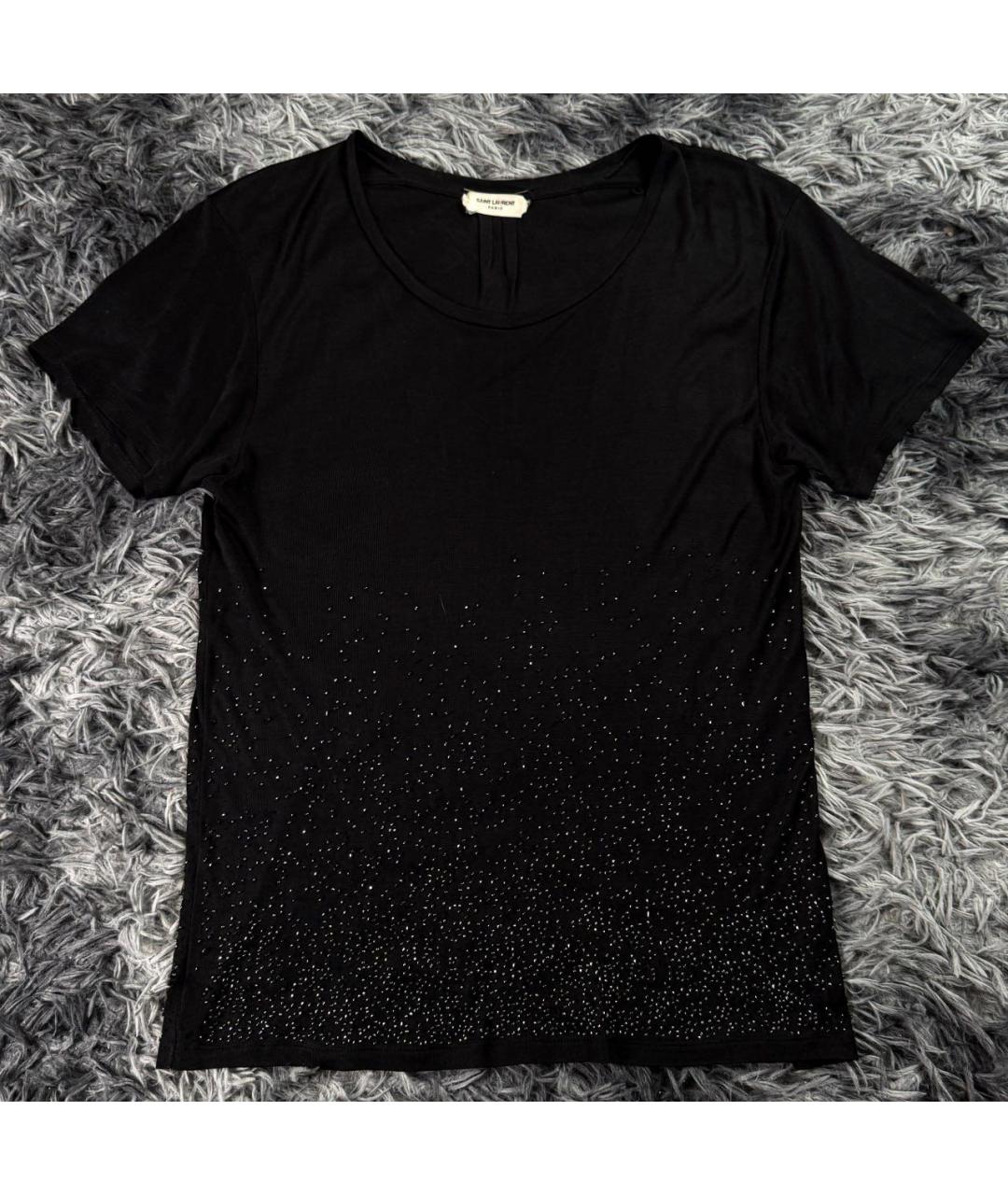 SAINT LAURENT Черная хлопковая футболка, фото 9