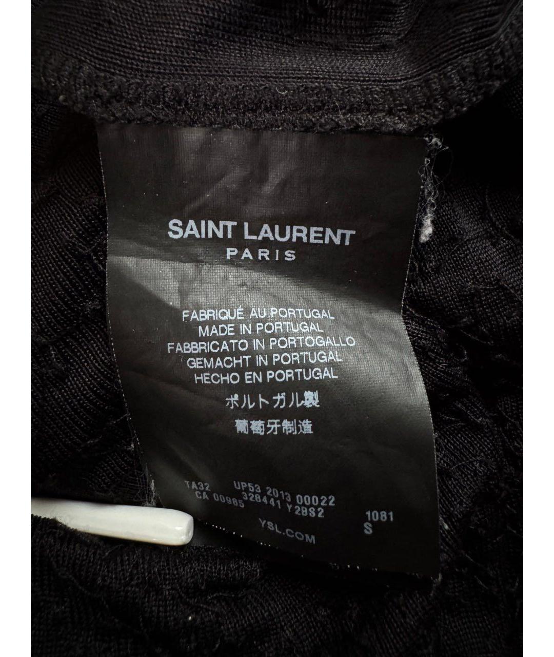 SAINT LAURENT Черная хлопковая футболка, фото 8