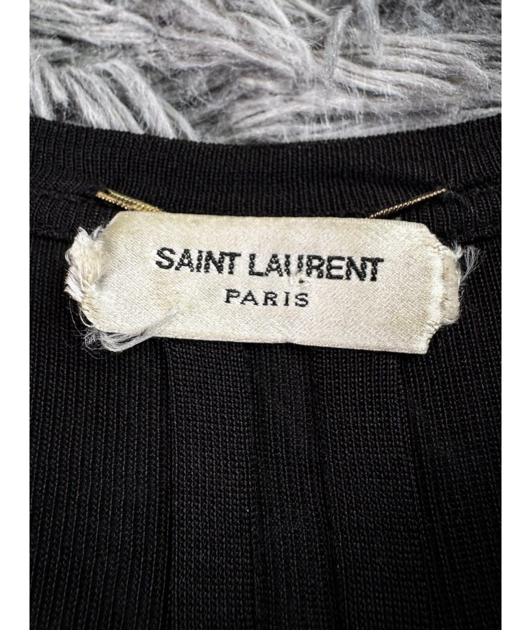 SAINT LAURENT Черная хлопковая футболка, фото 7