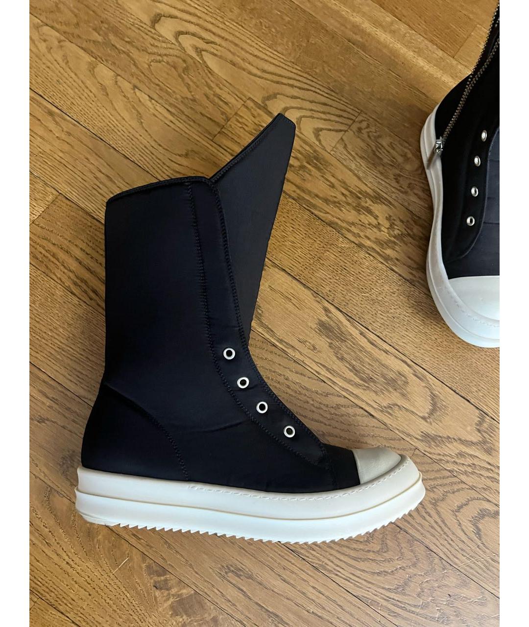 RICK OWENS Черные неопреновые кеды, фото 9
