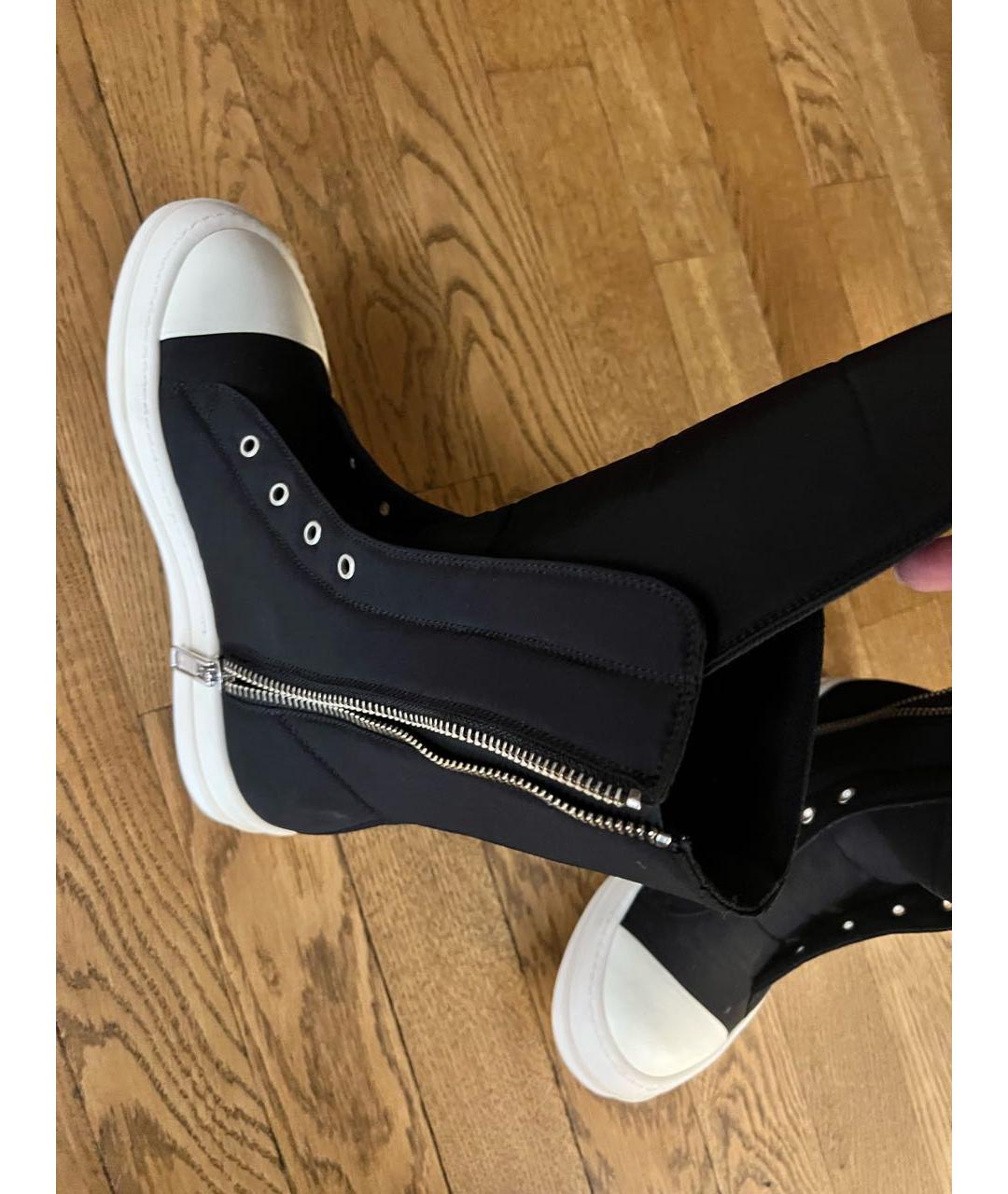 RICK OWENS Черные неопреновые кеды, фото 8