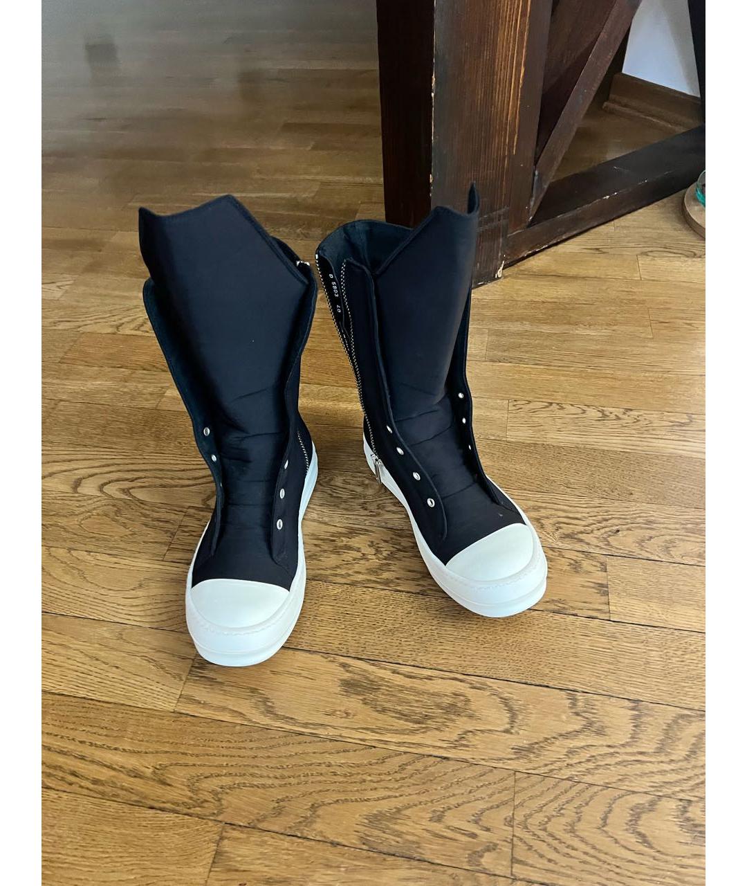 RICK OWENS Черные неопреновые кеды, фото 2