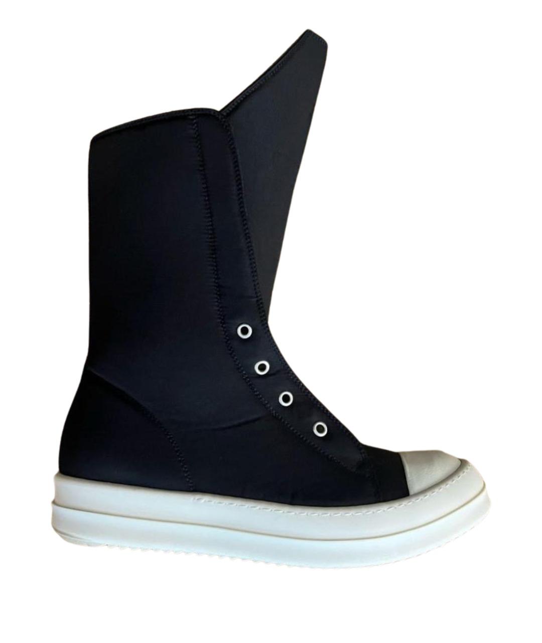 RICK OWENS Черные неопреновые кеды, фото 1