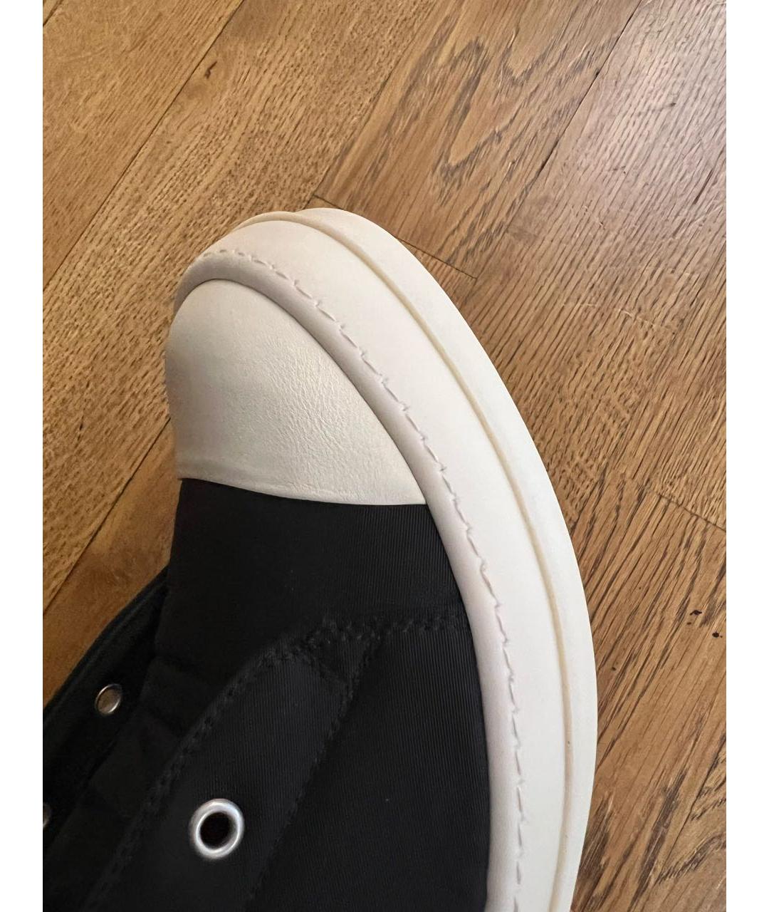 RICK OWENS Черные неопреновые кеды, фото 4