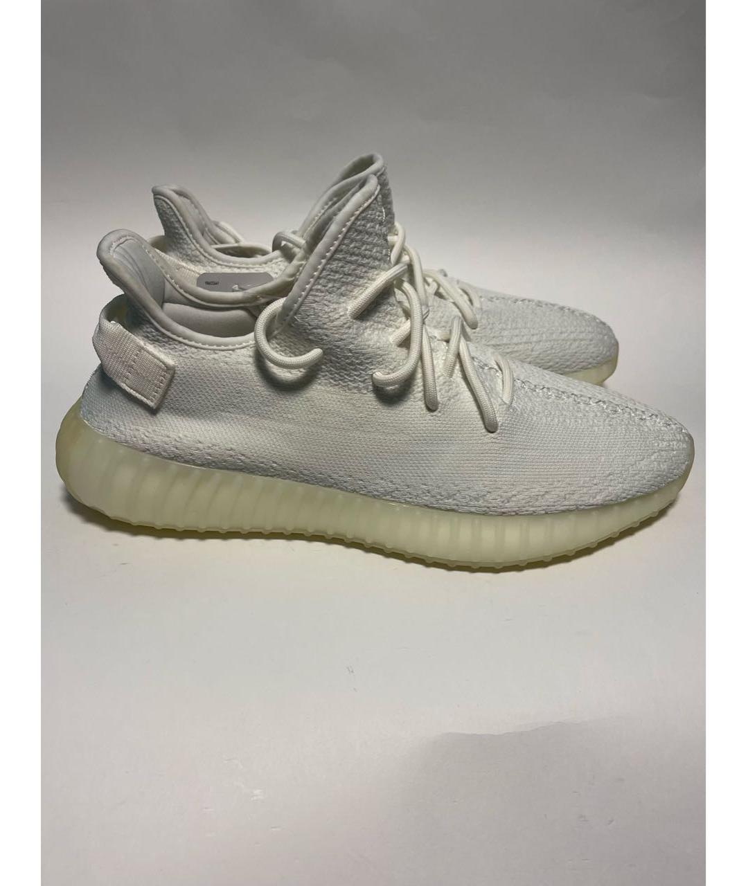 ADIDAS YEEZY Белые текстильные низкие кроссовки / кеды, фото 4