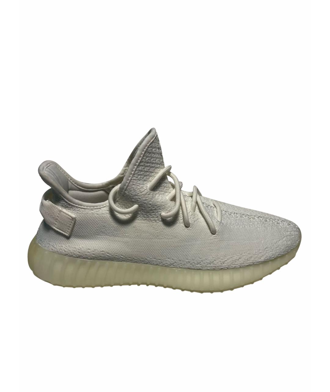 ADIDAS YEEZY Белые текстильные низкие кроссовки / кеды, фото 1