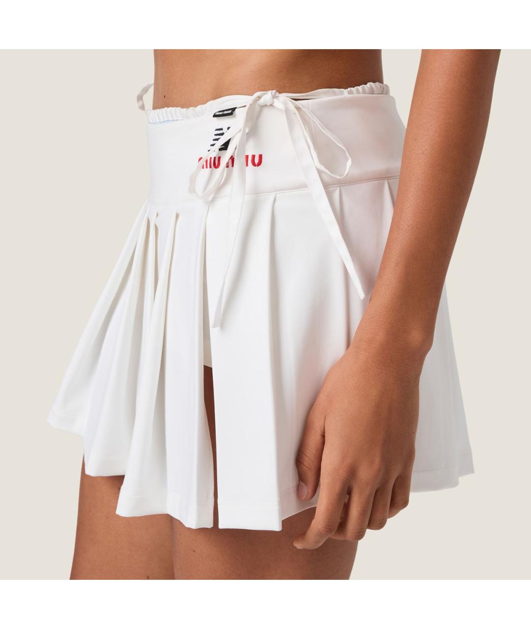 MIU MIU Белая юбка мини, фото 4