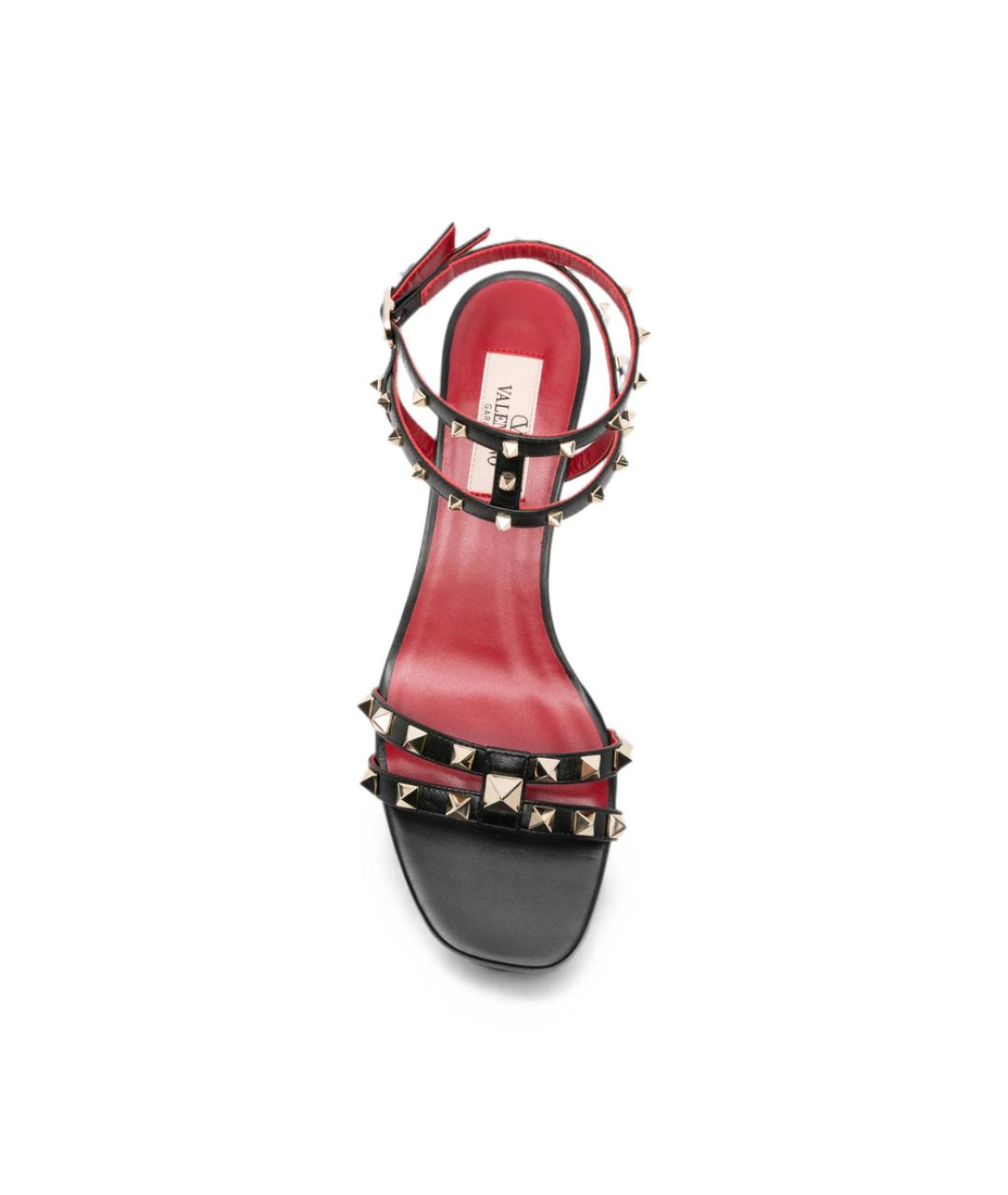 VALENTINO Черные кожаные босоножки, фото 2