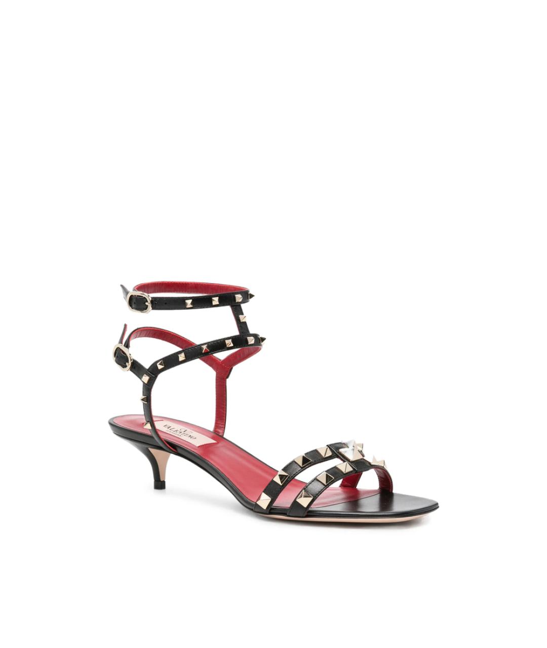 VALENTINO Черные кожаные босоножки, фото 3