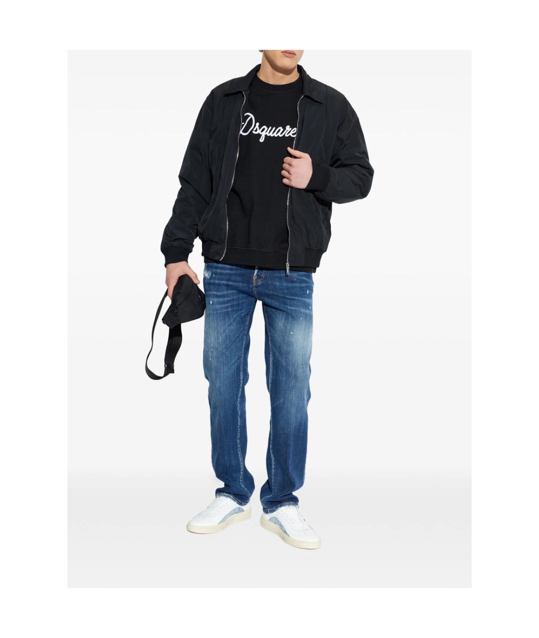 DSQUARED2 Синие хлопковые прямые джинсы, фото 2