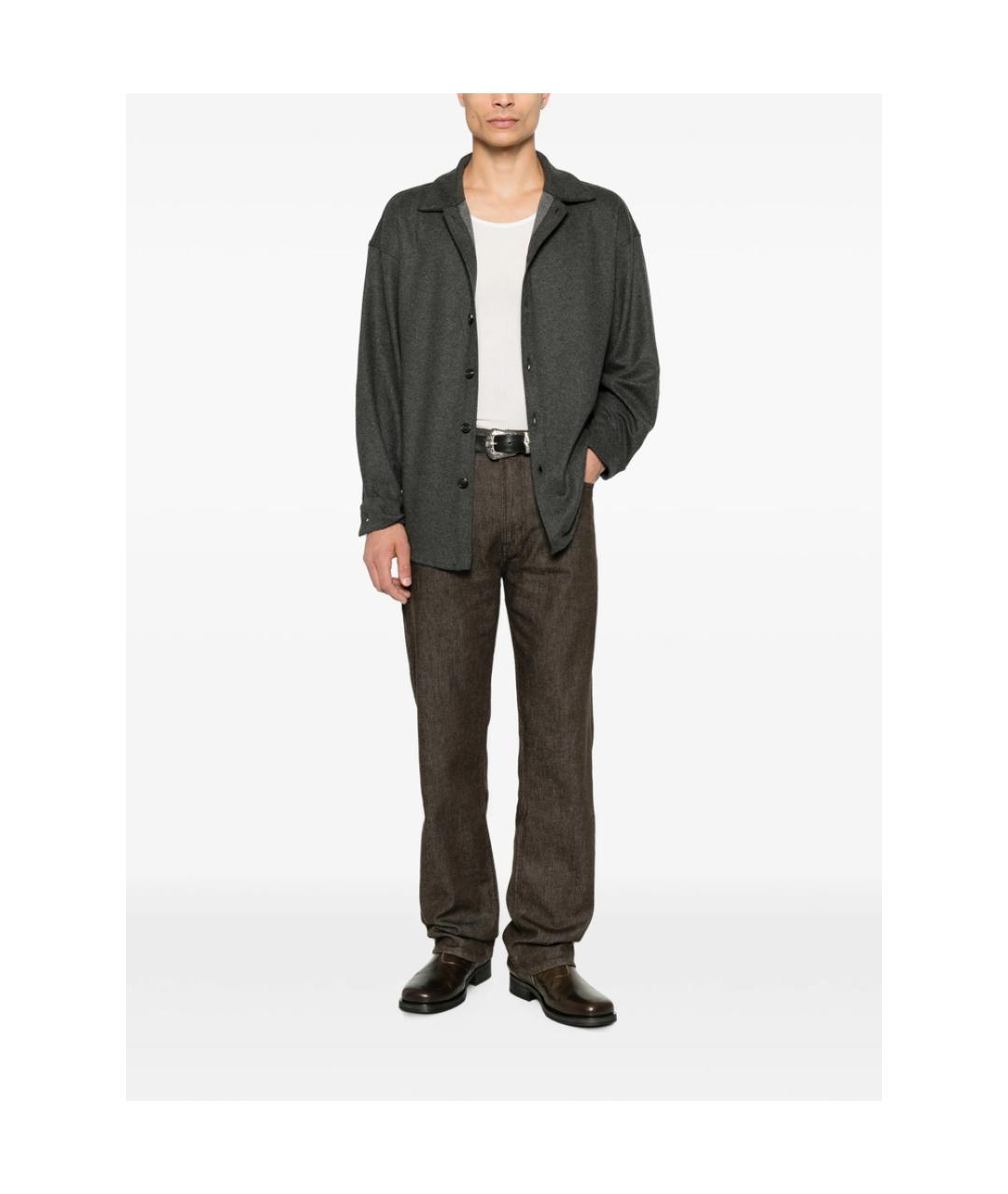 7 FOR ALL MANKIND Коричневые хлопковые прямые джинсы, фото 4
