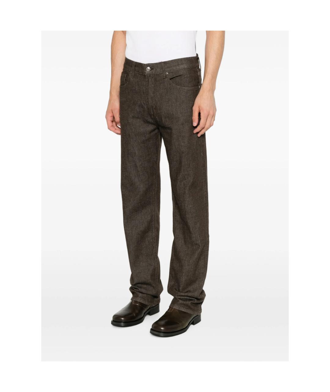 7 FOR ALL MANKIND Коричневые хлопковые прямые джинсы, фото 3
