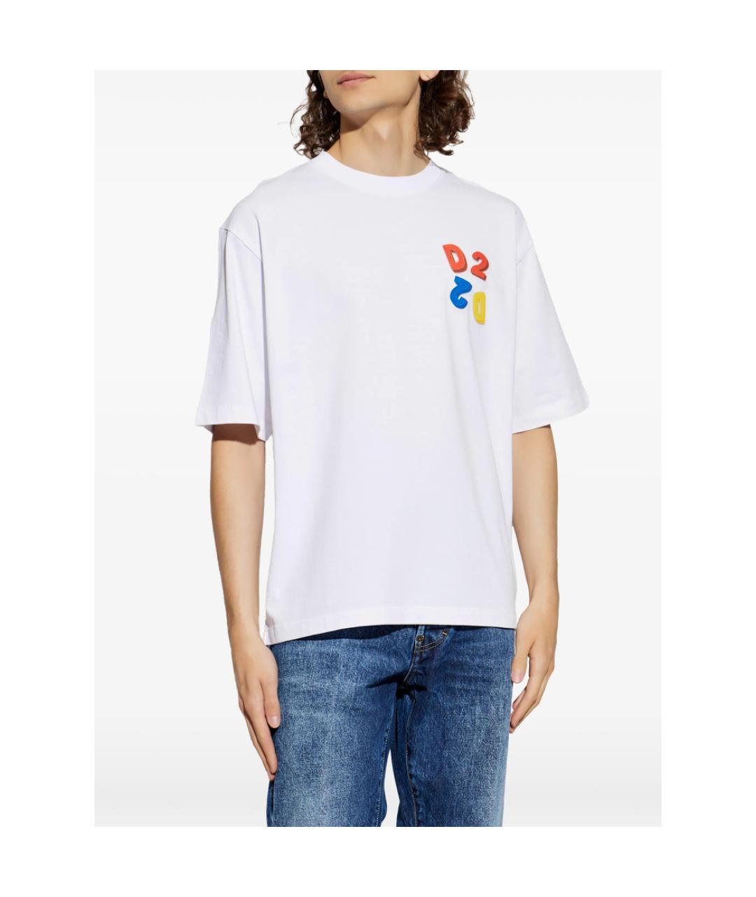 DSQUARED2 Белая хлопковая футболка, фото 3