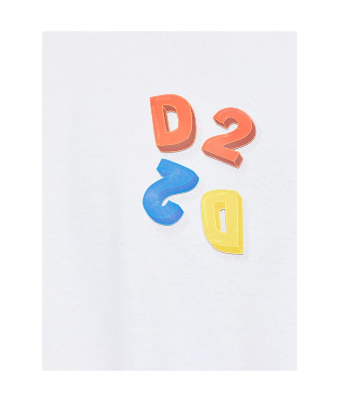 DSQUARED2 Белая хлопковая футболка, фото 4