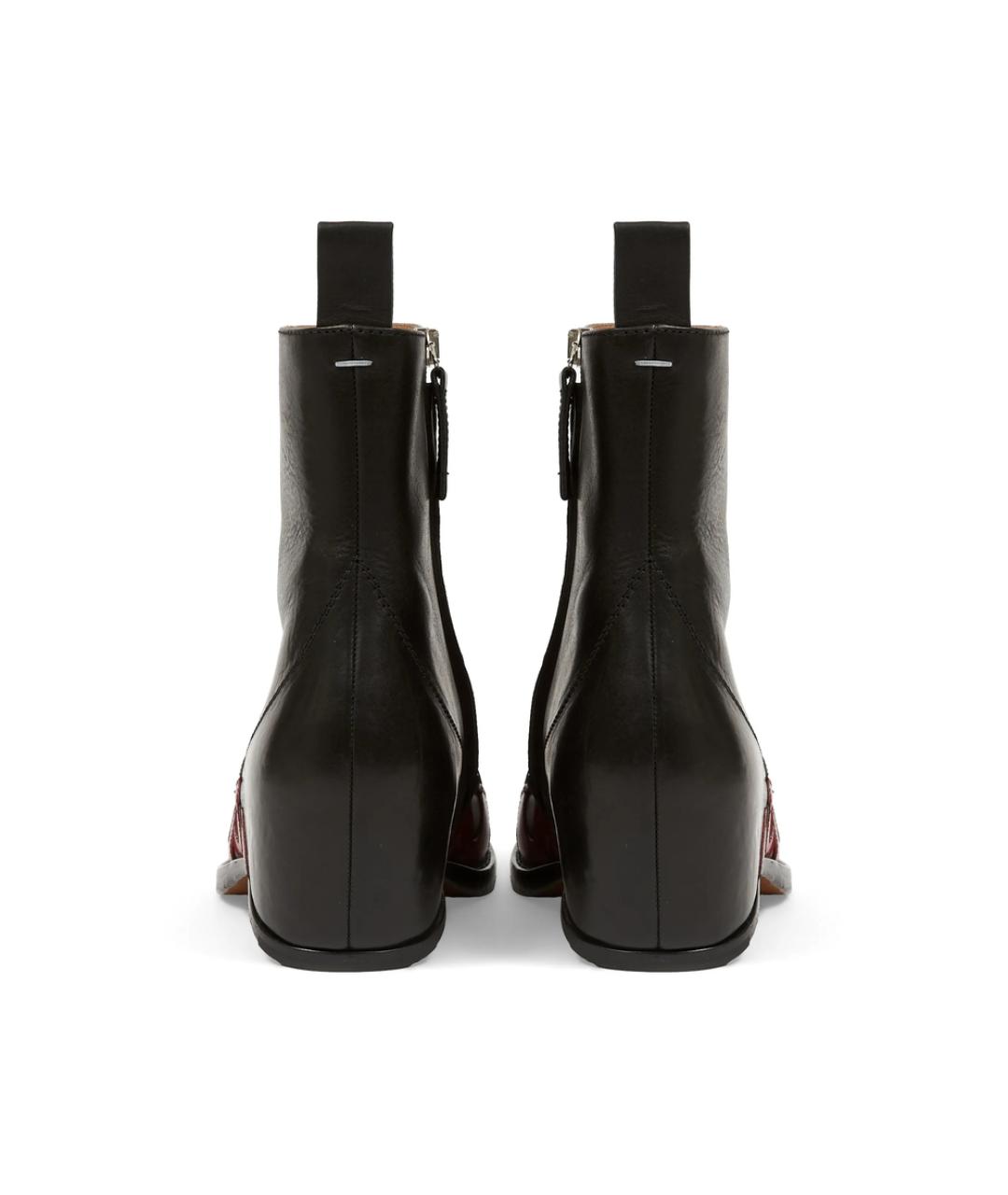 MAISON MARGIELA Черные кожаные высокие ботинки, фото 2