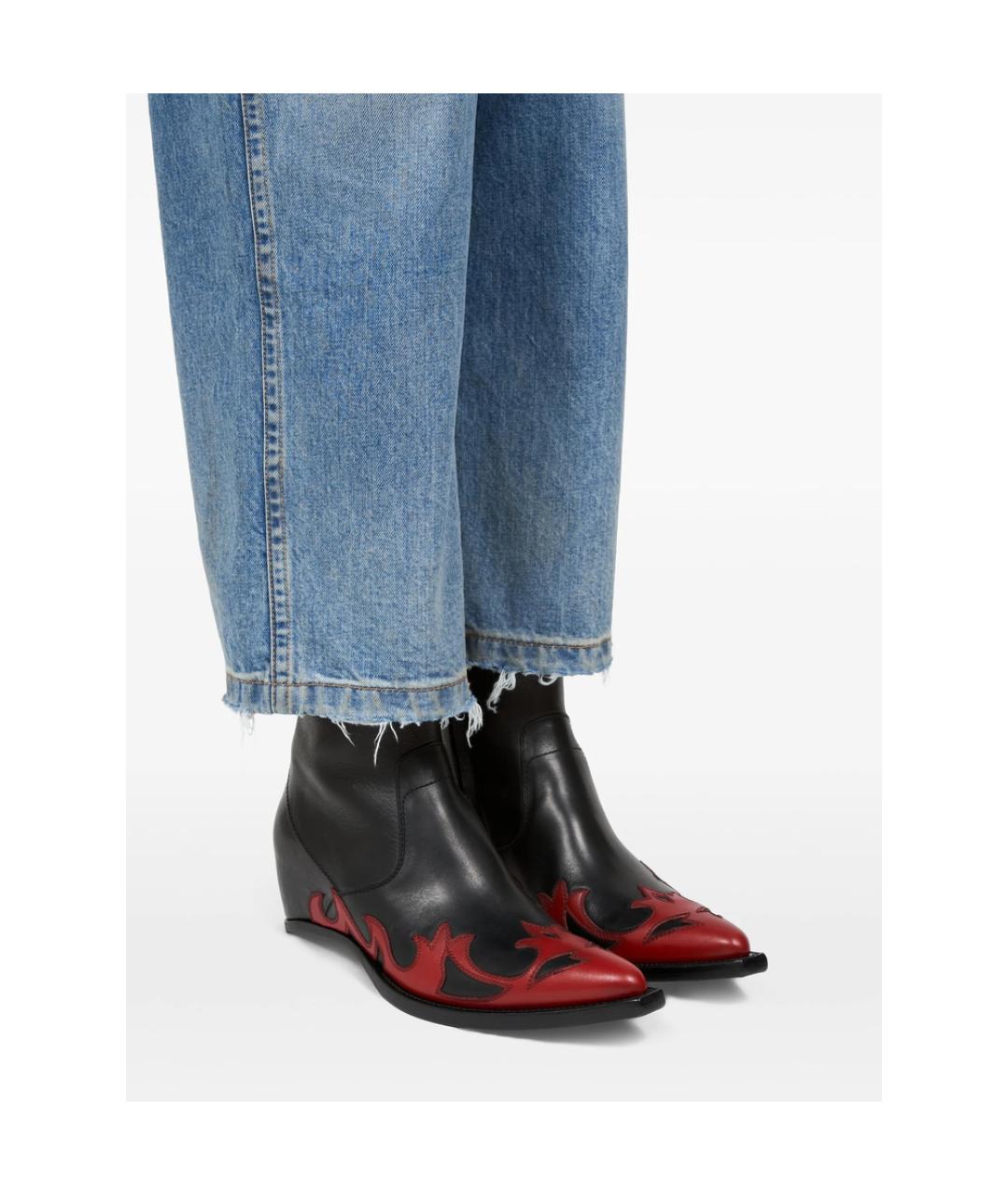 MAISON MARGIELA Черные кожаные высокие ботинки, фото 4