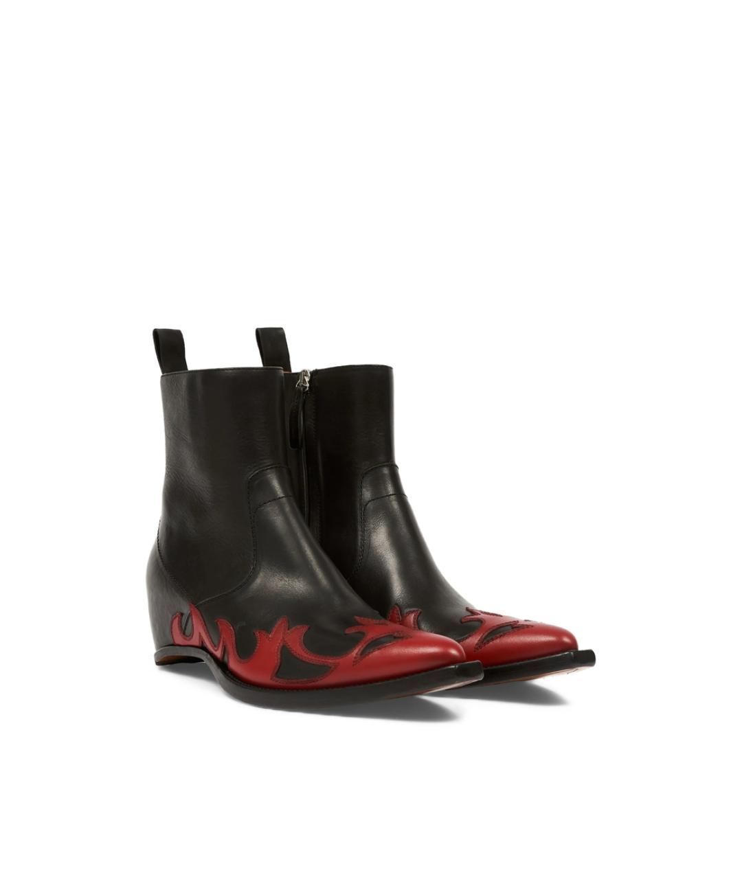 MAISON MARGIELA Черные кожаные высокие ботинки, фото 5