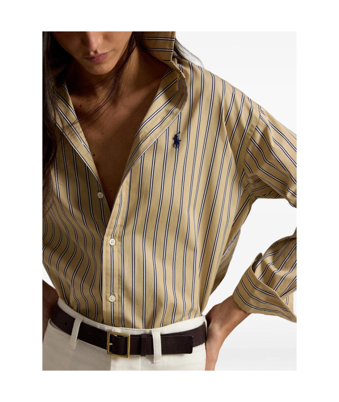 RALPH LAUREN Бежевая хлопковая рубашка, фото 4
