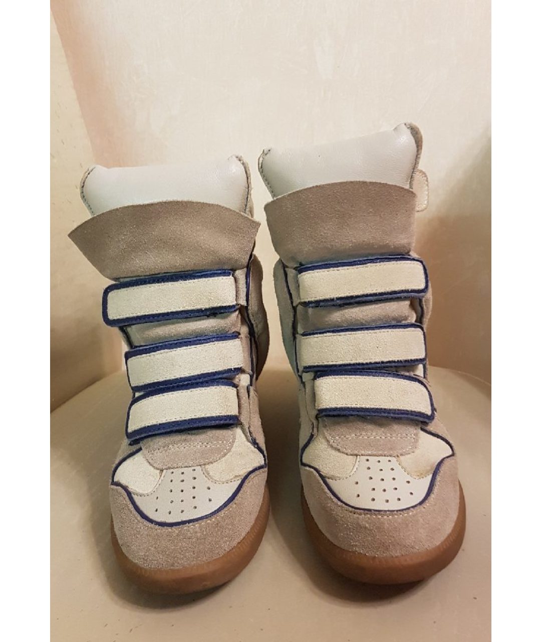 ISABEL MARANT Бежевые замшевые кроссовки, фото 2