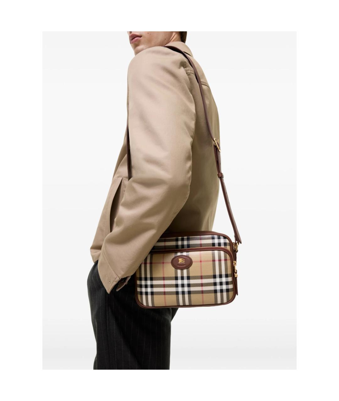 BURBERRY Бежевая канва сумка на плечо, фото 2