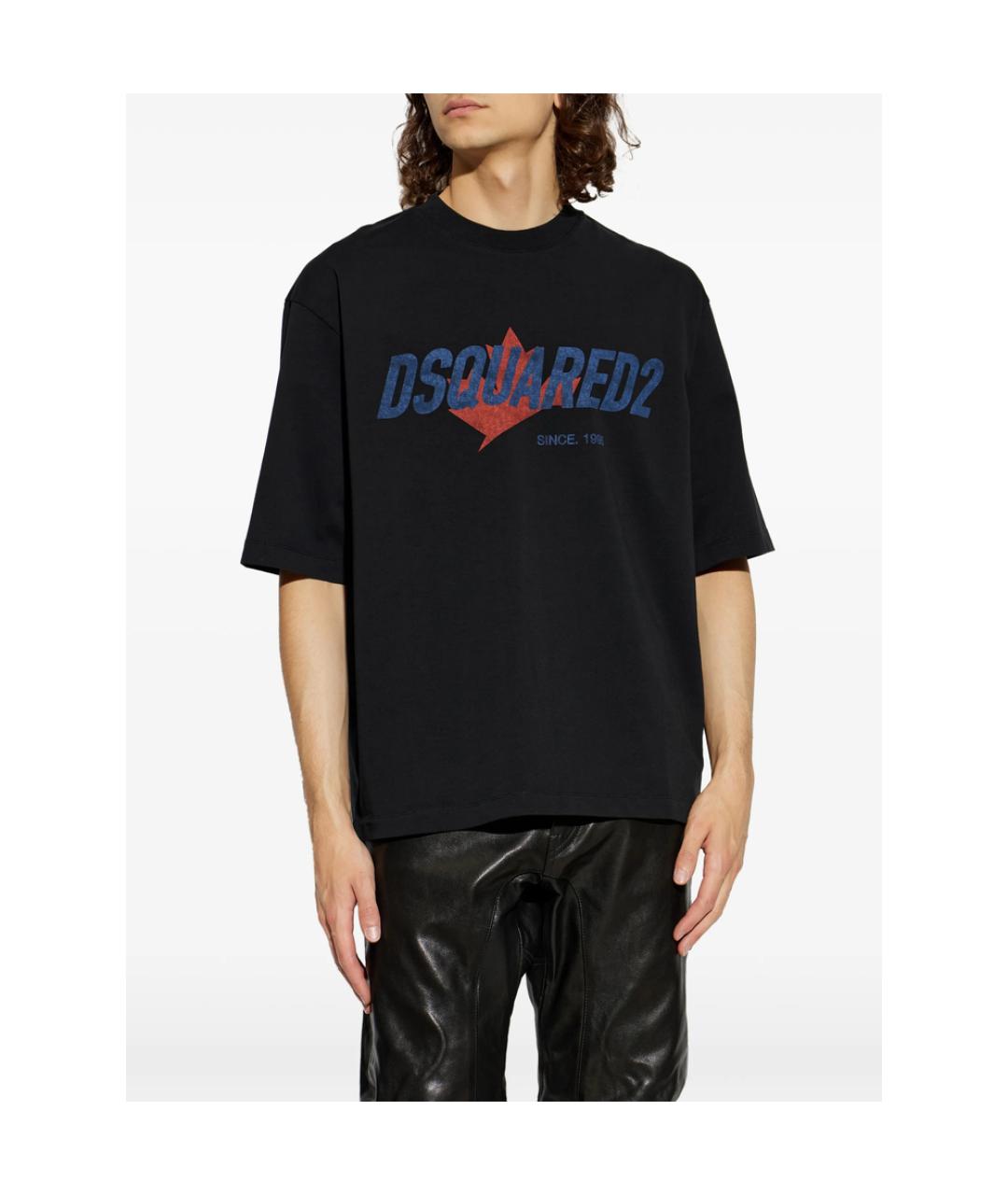 DSQUARED2 Черная хлопковая футболка, фото 3