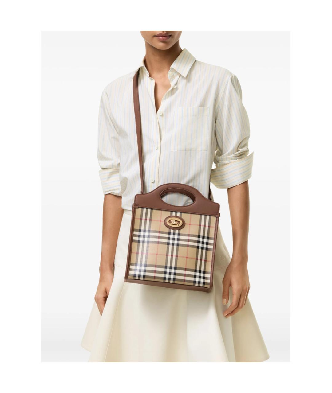 BURBERRY Бежевая канва сумка тоут, фото 6