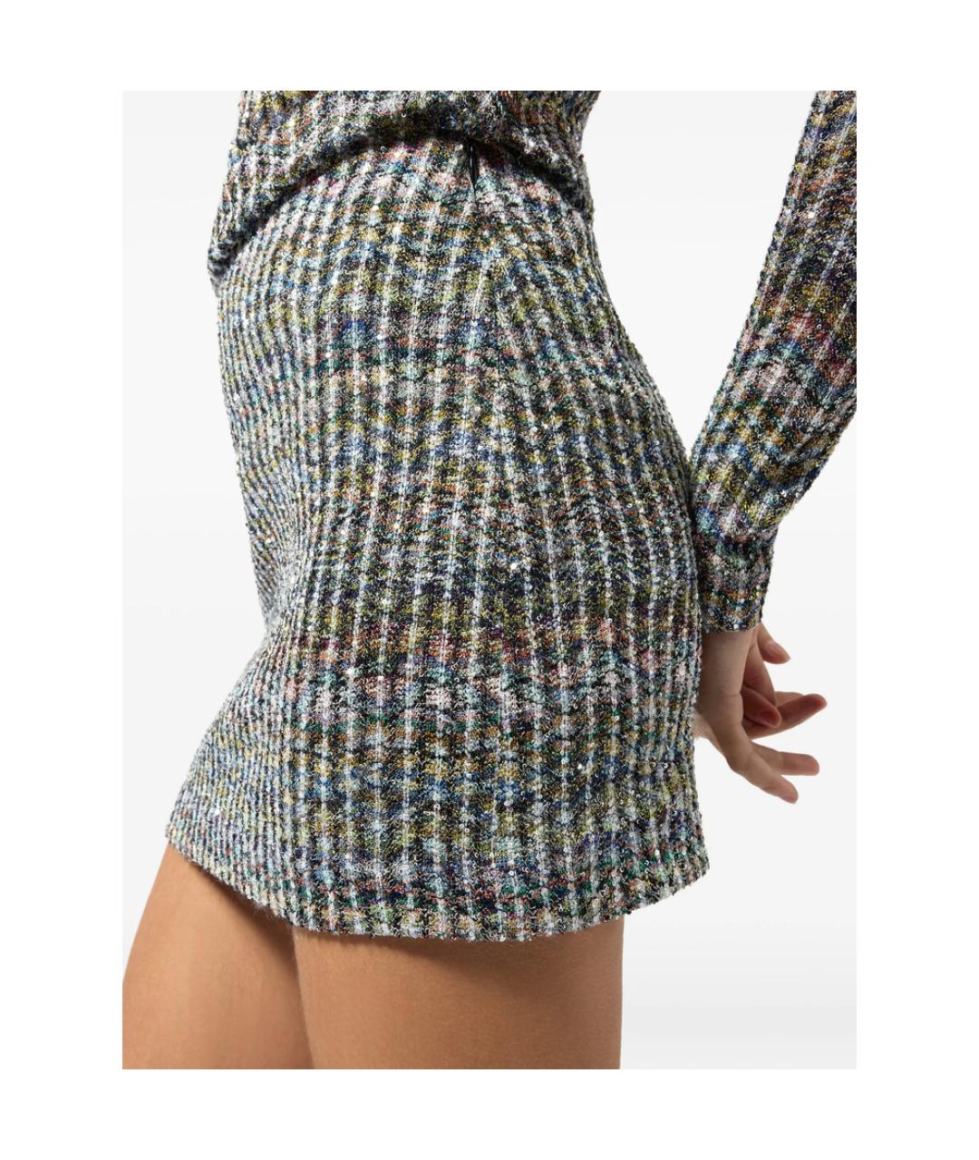 MISSONI Голубая вискозная юбка мини, фото 3