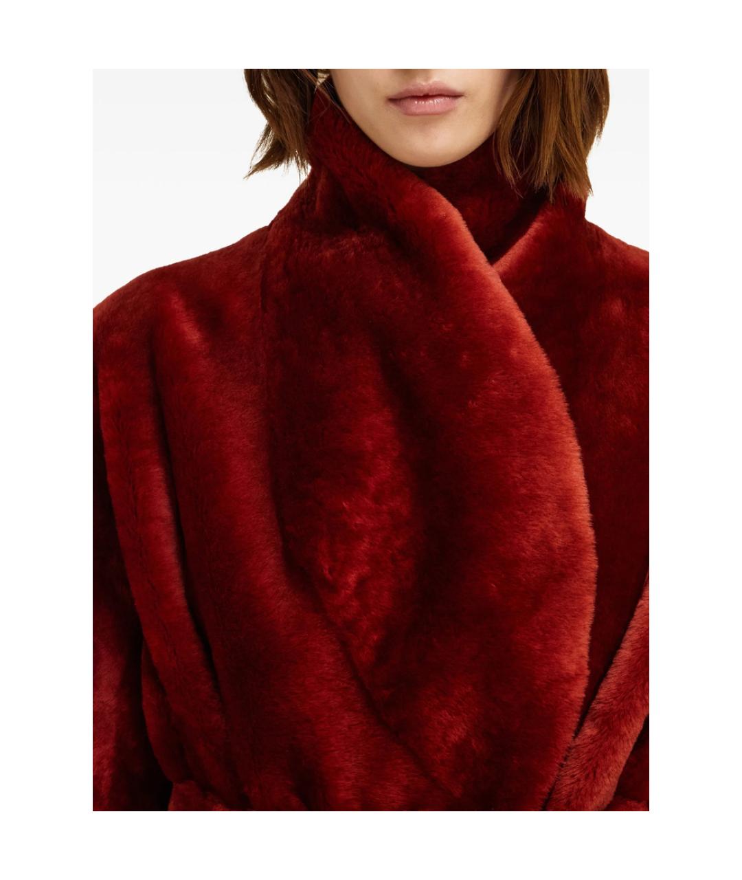 FERRAGAMO Красная меховая дубленка, фото 2