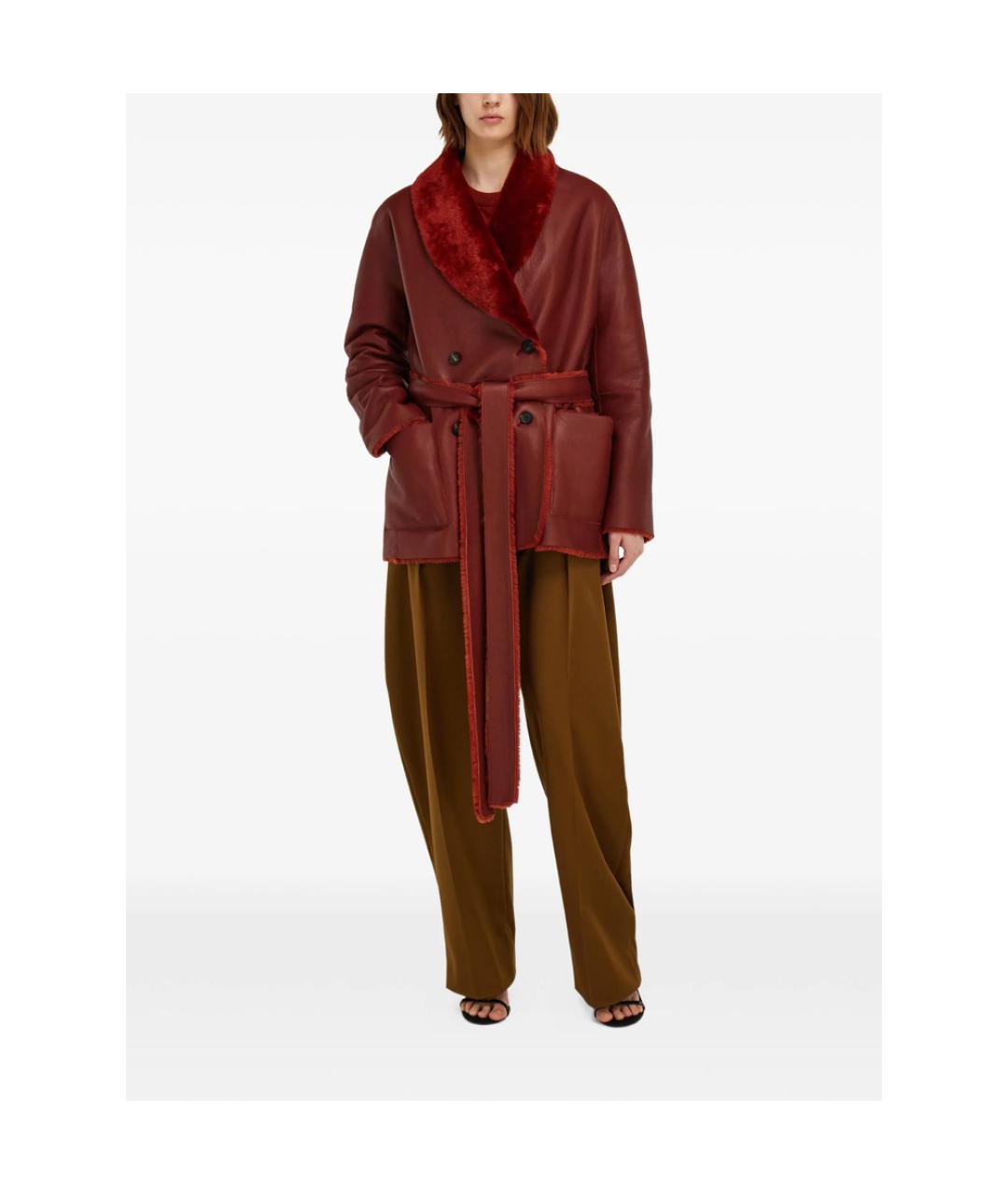 FERRAGAMO Красная меховая дубленка, фото 3