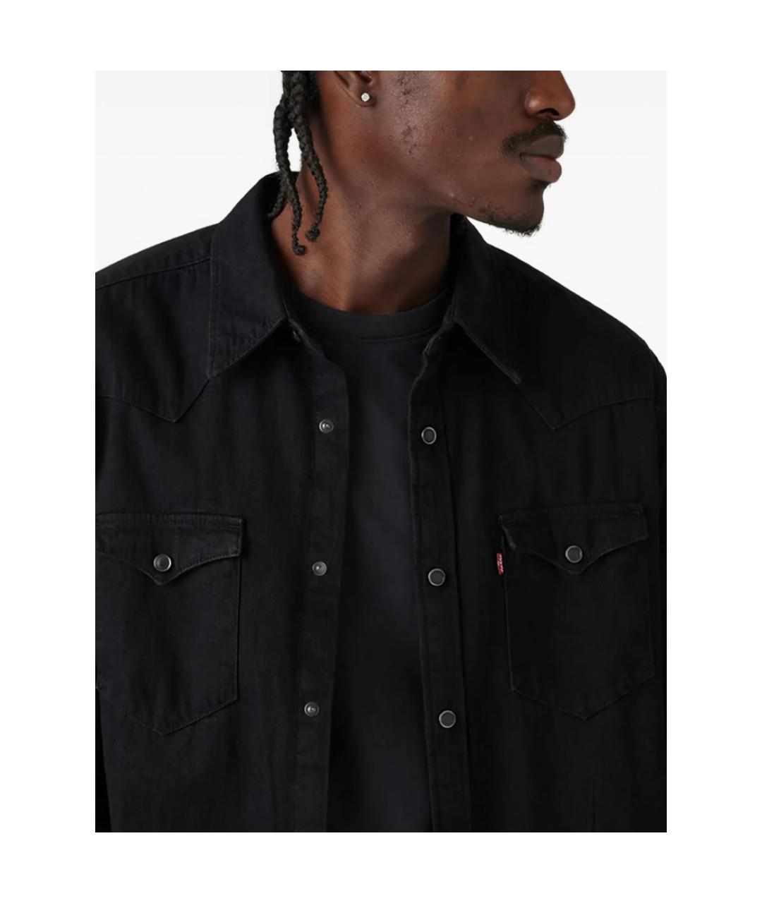 LEVI'S Черная хлопковая классическая рубашка, фото 2