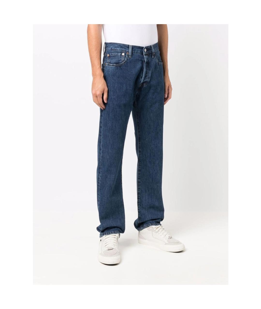LEVI'S Синие хлопковые прямые джинсы, фото 3