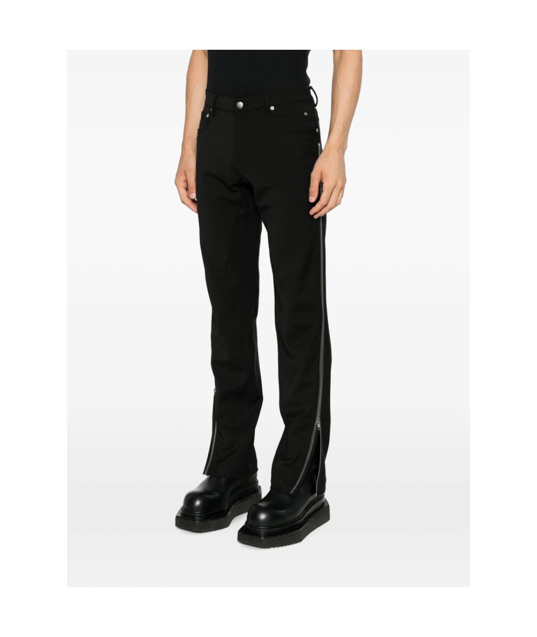 RICK OWENS Черные хлопковые повседневные брюки, фото 5