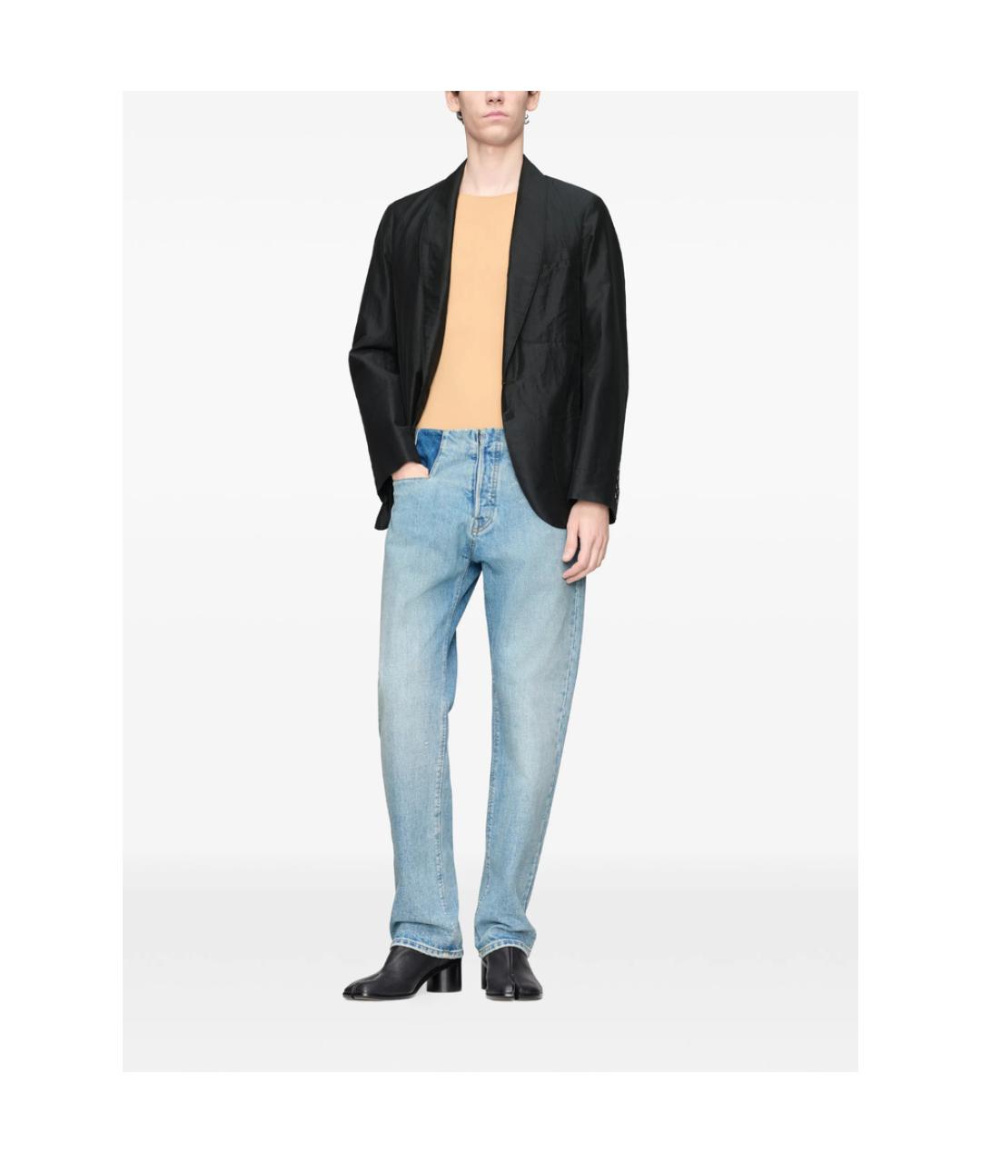 MAISON MARGIELA Голубые хлопковые прямые джинсы, фото 6