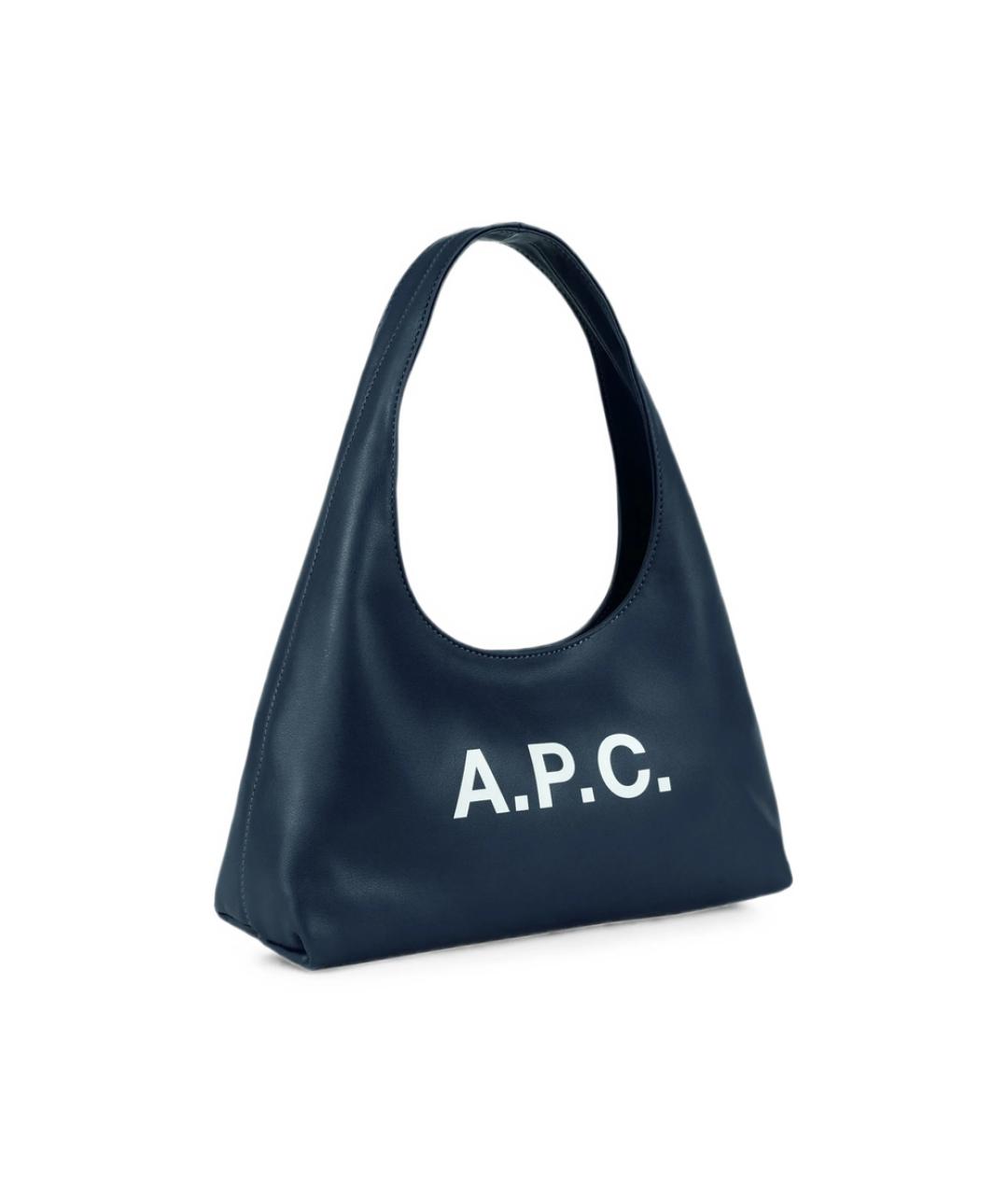 A.P.C. Синяя синтетическая сумка тоут, фото 3