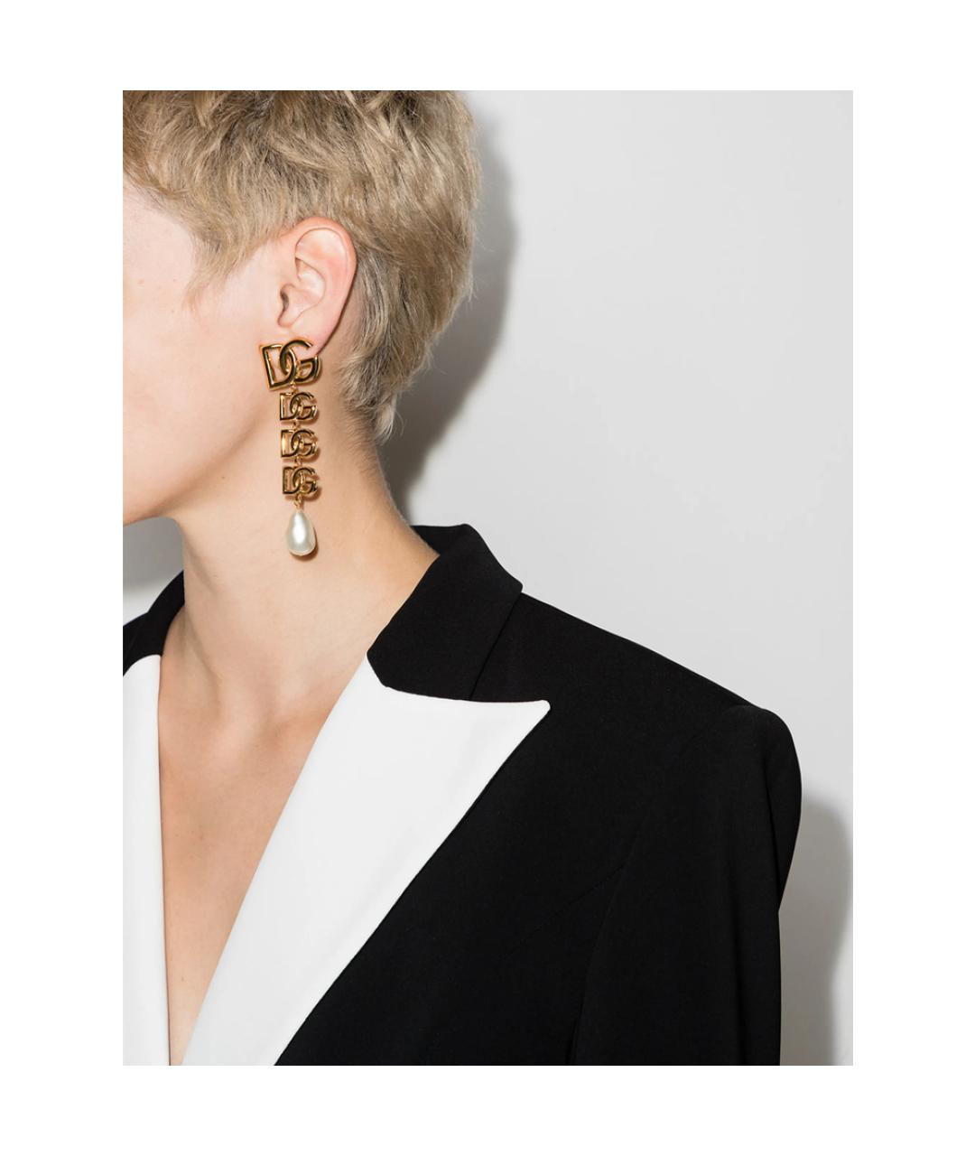 DOLCE&GABBANA Золотые металлические серьги, фото 2