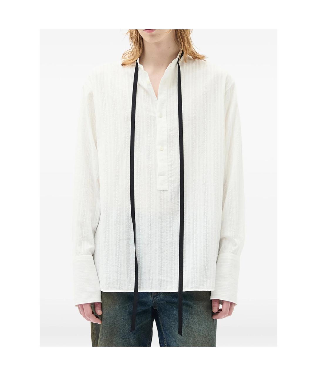 ANN DEMEULEMEESTER Белая хлопковая классическая рубашка, фото 6