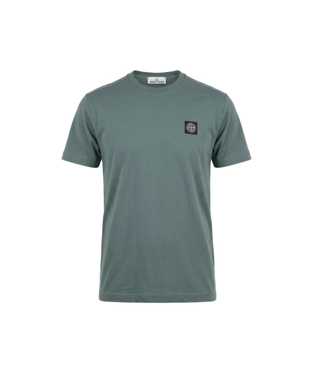 STONE ISLAND Зеленая хлопковая футболка, фото 1