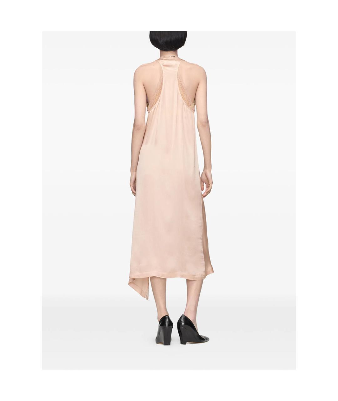 MAISON MARGIELA Розовое шелковое коктейльное платье, фото 4