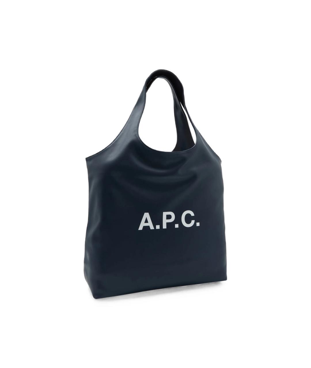 A.P.C. Синяя синтетическая сумка тоут, фото 4
