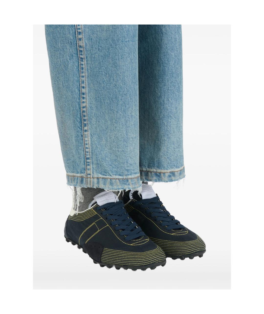 MAISON MARGIELA Синие текстильные низкие кроссовки / кеды, фото 4
