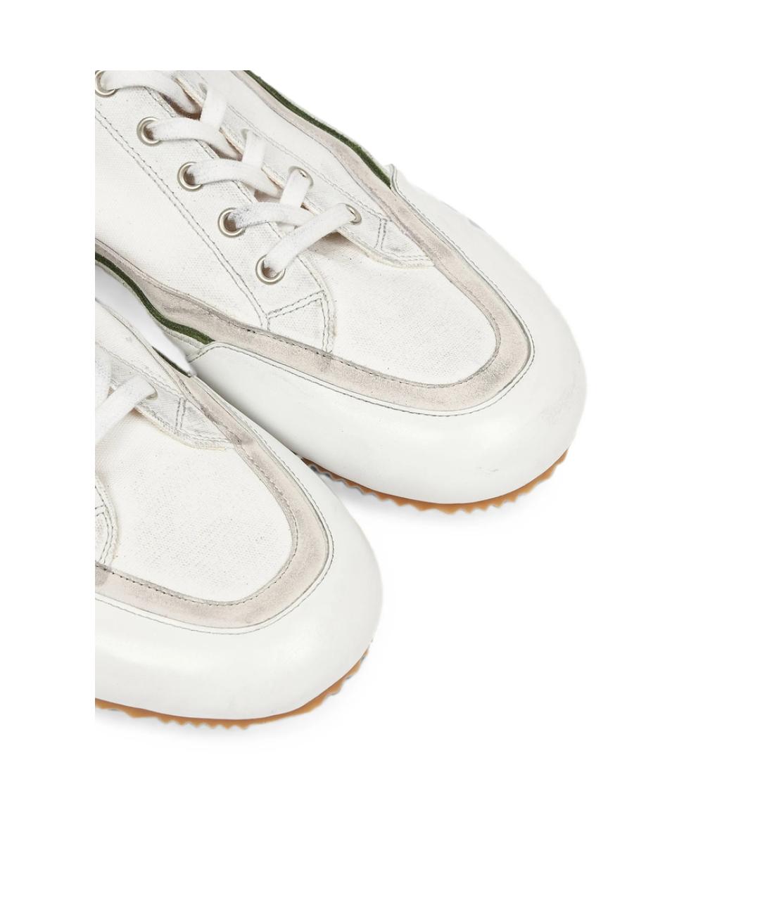 MAISON MARGIELA Белые текстильные низкие кроссовки / кеды, фото 4
