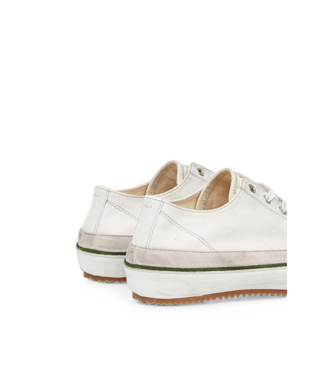 MAISON MARGIELA Белые текстильные низкие кроссовки / кеды, фото 5