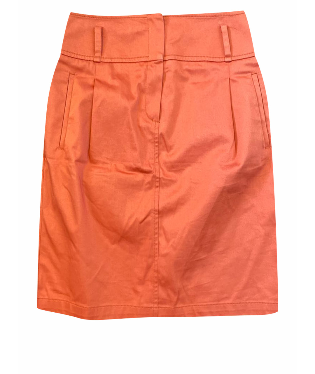 WEEKEND MAX MARA Коралловая хлопковая юбка миди, фото 1