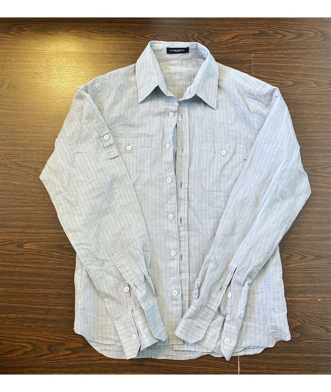 COSTUME NATIONAL Голубая хлопковая кэжуал рубашка, фото 9