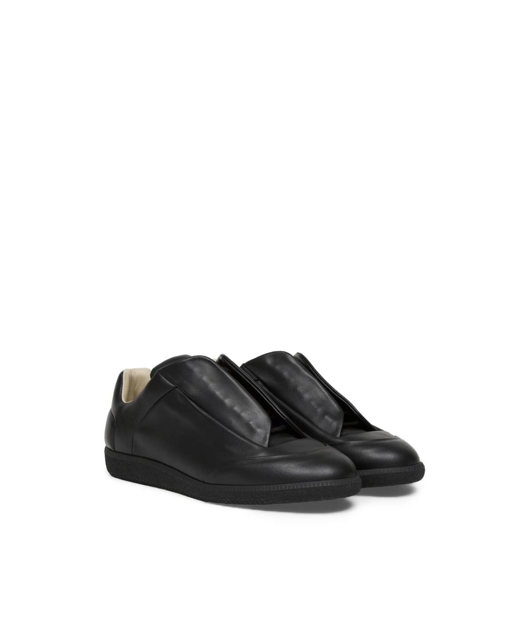 MAISON MARGIELA Черные кожаные слипоны, фото 2