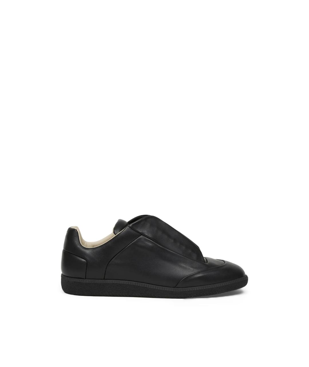MAISON MARGIELA Черные кожаные слипоны, фото 1