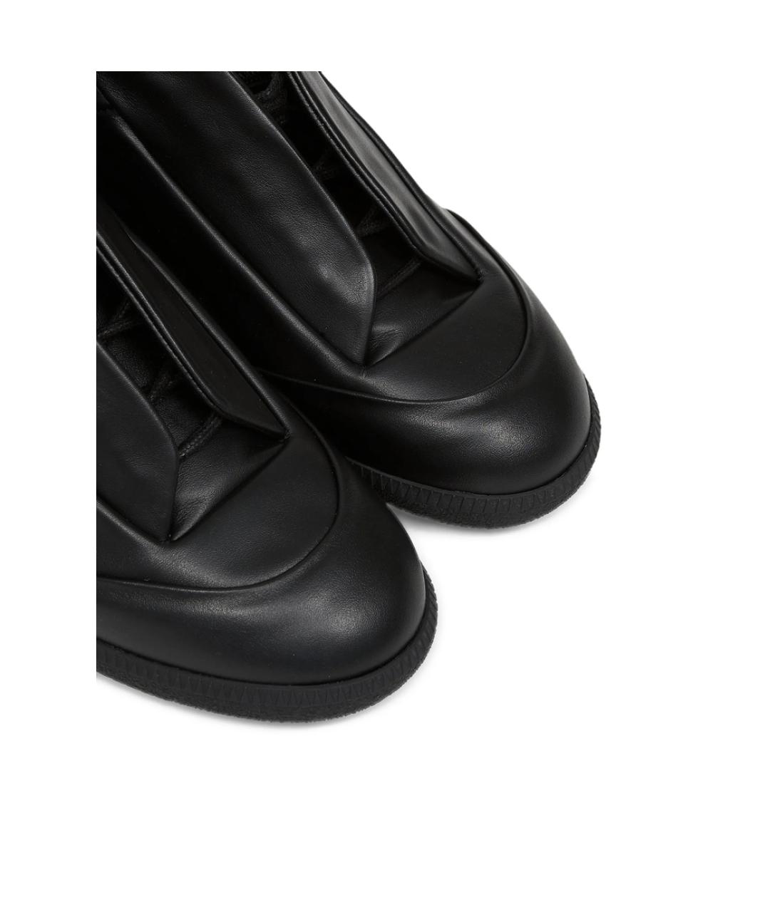 MAISON MARGIELA Черные кожаные слипоны, фото 4